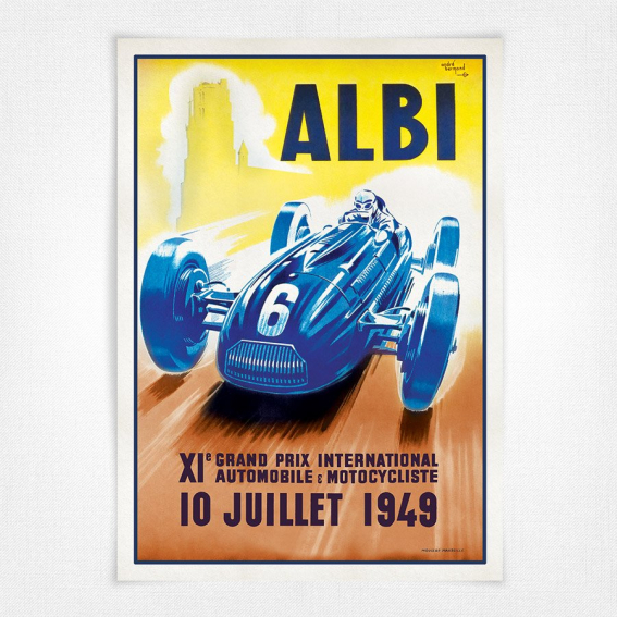 1949 Albi Grand Prix Poster - Albi/XIe Grand Prix Intl 1949 print - André Bergmond