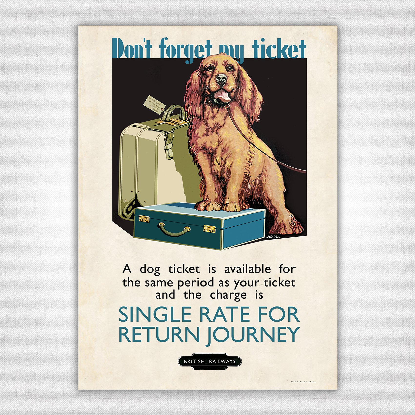 Spaniel railway poster