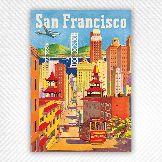 San Francisco United Air Lines Poster - Joseph Fehér - 1950s