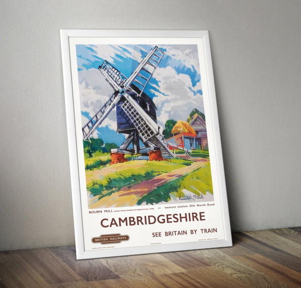 Cambridgeshire Bourn Mill poster - Kenneth Steel