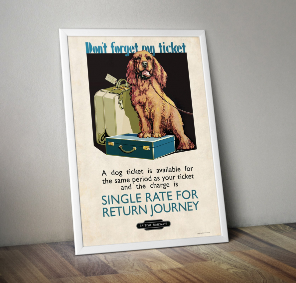 Spaniel Railway Poster Don't forget my ticket railway poster - John Bee - Image 4