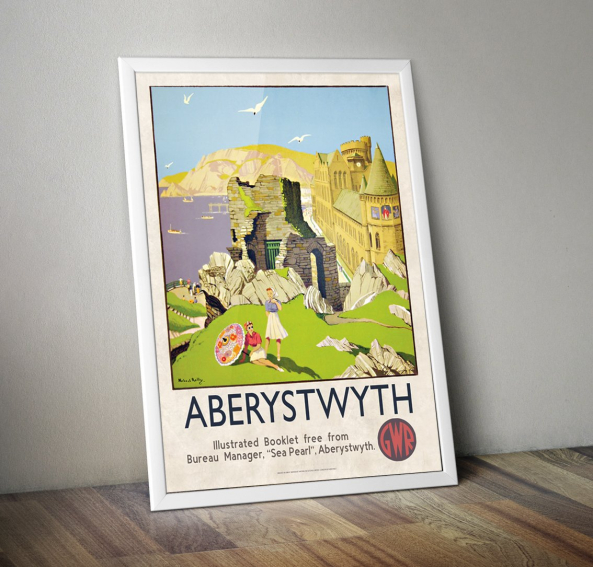GWR Aberystwyth poster framed - Michael Reilly -1946