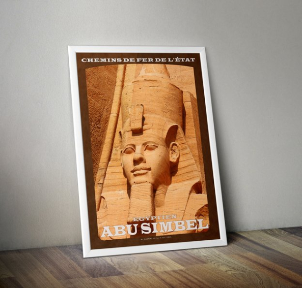 Egypt Abu Simbel poster framed - Egypt travel poster