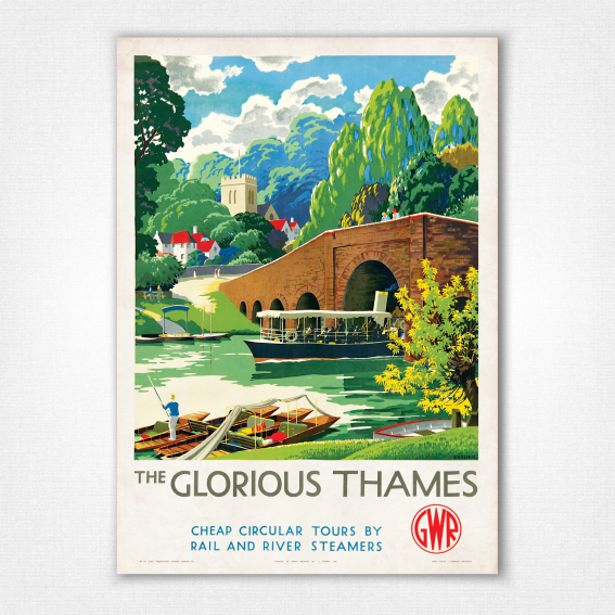 The Glorious Thames GWR poster - London railway poster - Leonard Cusden