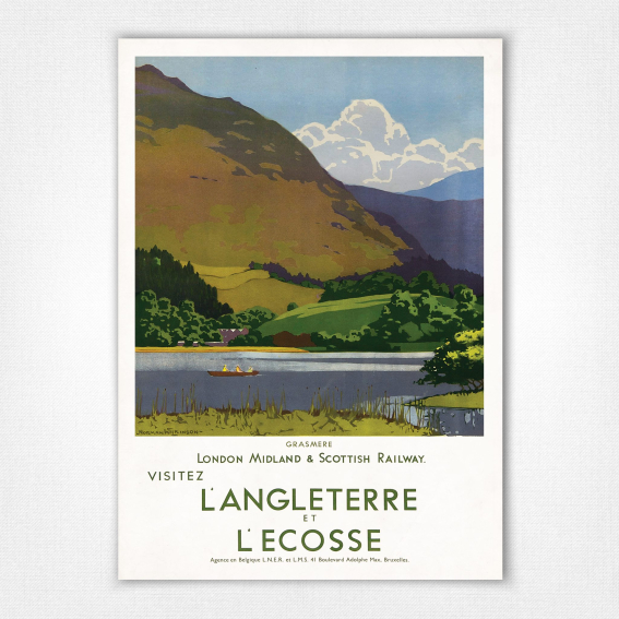 Grasmere Lake District poster Visitez L'Angleterre et L'Ecosse - Norman Wilkinson