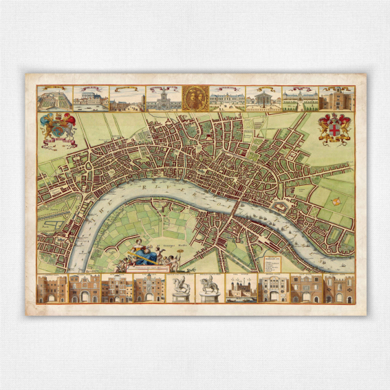 1689 London Map - Wenceslaus Hollar