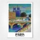 Go by Train to Paris poster Notre Dame - Paris travel poster - Nathan
