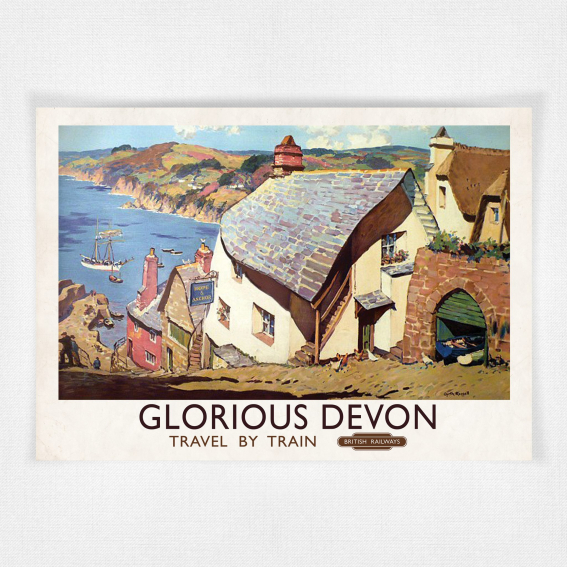 Glorious Devon railway poster - Hope and Anchor pub - Gyrth Russell