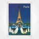Paris Eiffel Tower poster - Vintage France travel poster