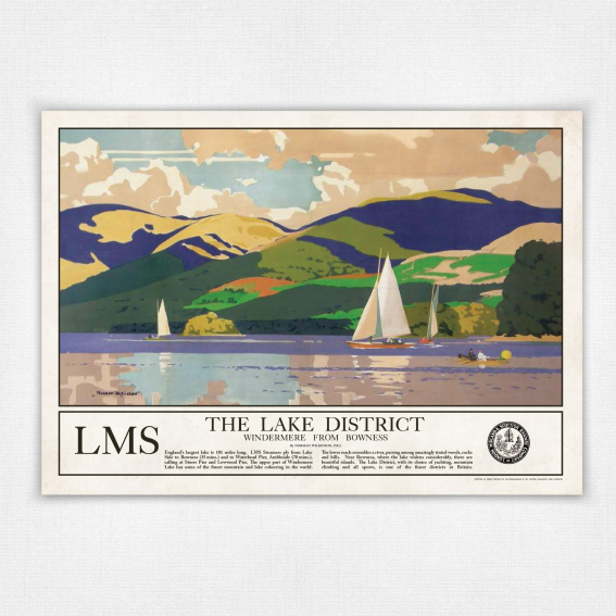 Windermere from Bowness poster - The Lake District - Norman Wilkinson