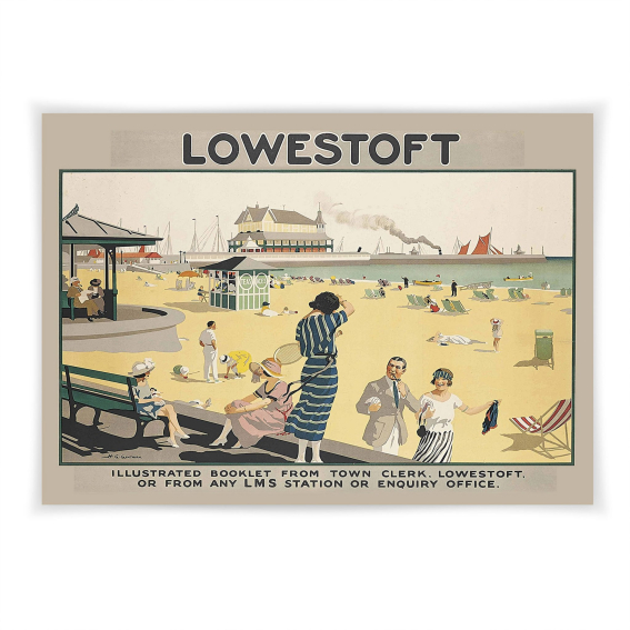 Lowestoft travel poster - LMS Railway Poster - H.G. Gawthorn