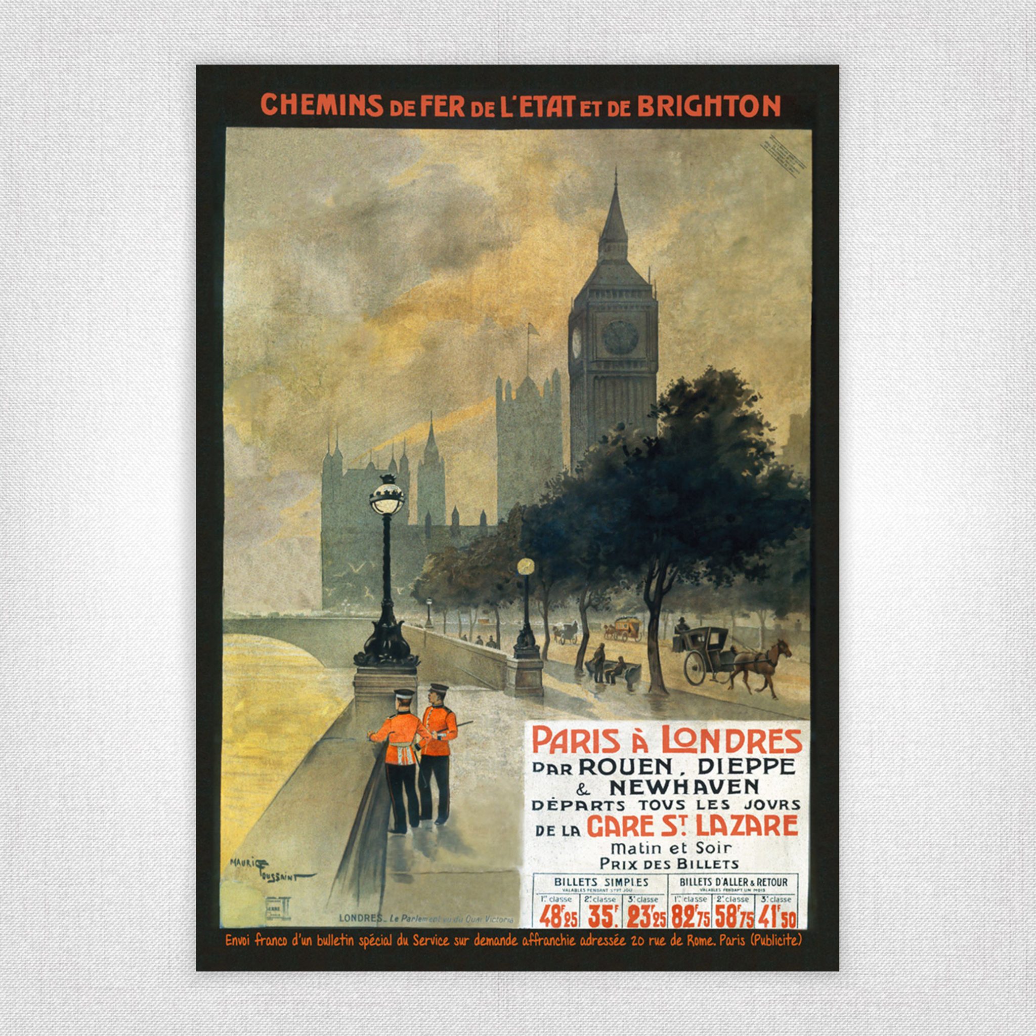 London Paris á Londres poster - Maurice Toussant c1900