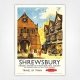 Old Market Hall Shrewsbury poster - Vintage Shrewsbury poster - Jack Merriot