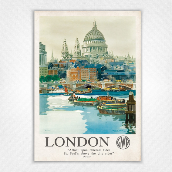 London St Paul's Cathedral railway poster - Frank Mason