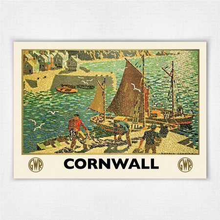 Cornwall vintage railway poster - GWR railway poster -Ronald Lampitt - 1936