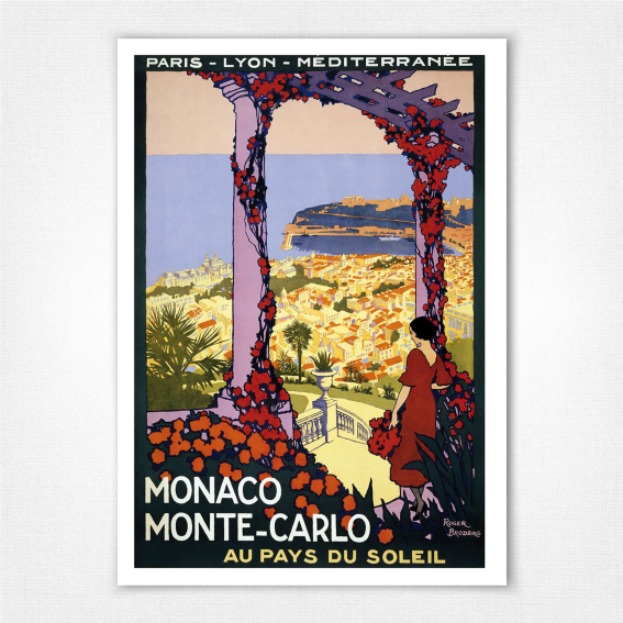Monaco Monte Carlo poster Au Pays Du Soleil - Roger Broders