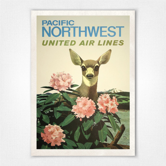 Pacific Northwest United Air Lines poster - Stan Galli