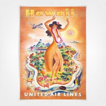 United Air Lines Hawaii poster - Hula Dancer - Joseph Feher