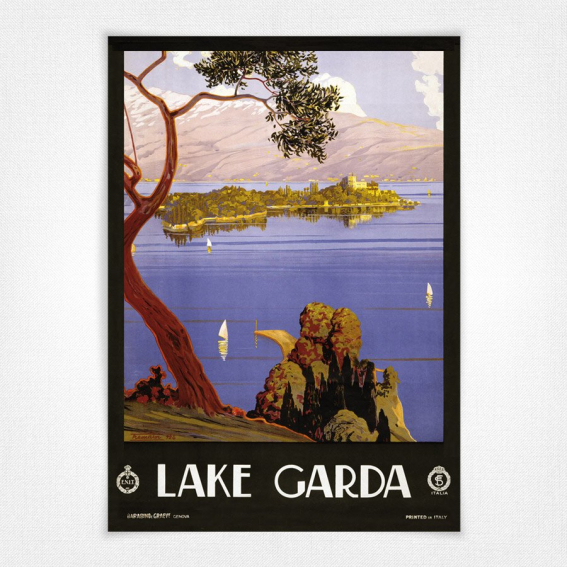 Lake Garda poster - 1924 ENIT Italian travel poster - Serverino Trematore