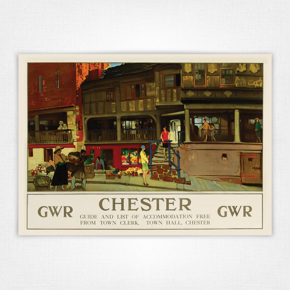 Chester Rows poster - GWR railway poster - William Russell Flint