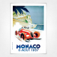 1937 Monaco Grand Prix Poster At Full Speed | Vintage Motor Sport Poster | Geo Ham
