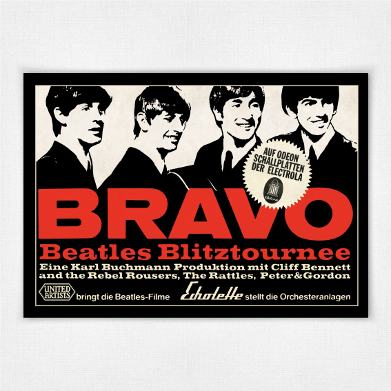 The Beatles Blitztournee poster. The Beatles Bravo poster - White