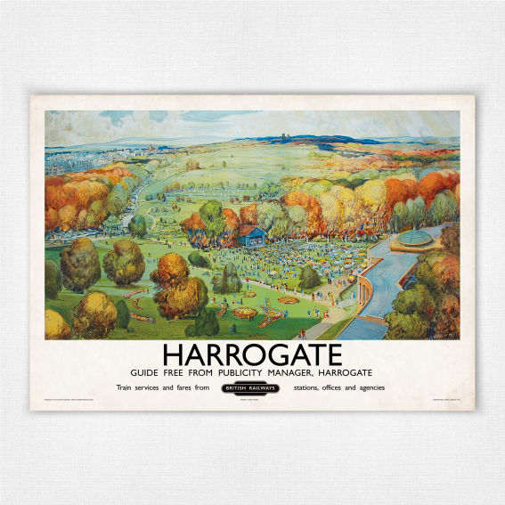 Vintage Harrogate poster - Rare railway poster - J C Moody