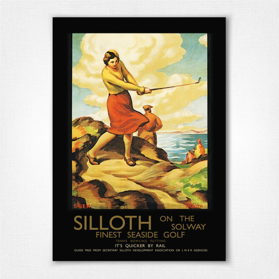 Silloth on the Solway golf poster - Cumbria travel poster - Stanislaus Brein