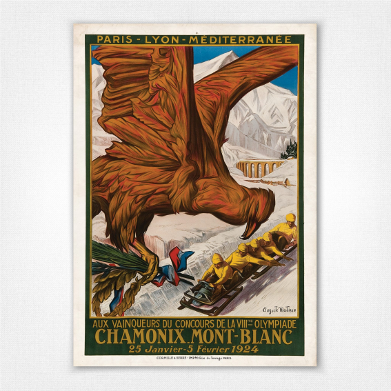 1924 Chamonix Mont Blanc poster - Olympiade poster - Auguste Matisse