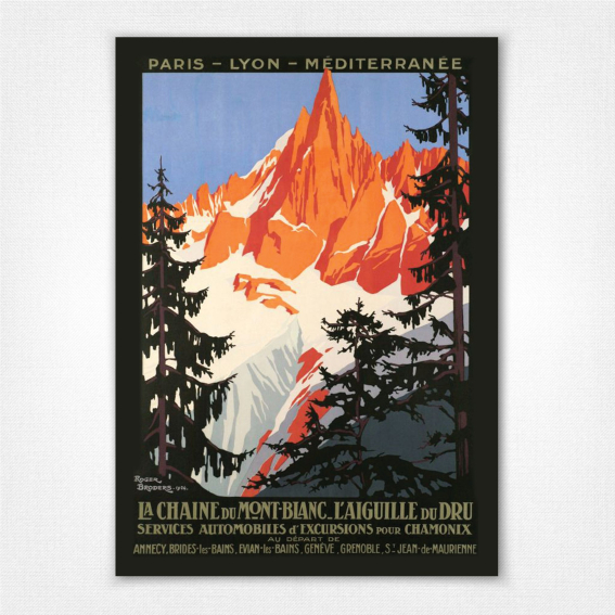 La Chaine du Mont-Blanc poster - PLM poster - Roger Broders - 1924