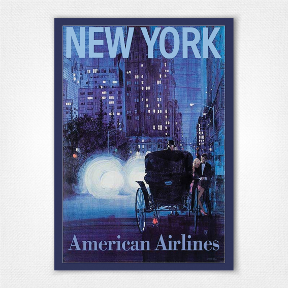American Airlines New York poster - Van Kaufman