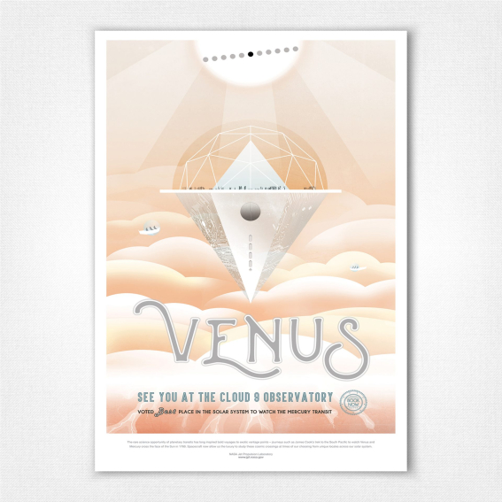 Venus space poster - NASA JPL travel poster - Caltech