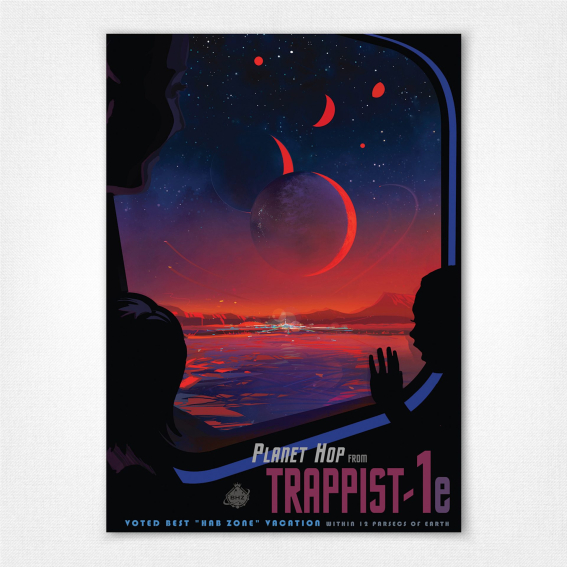 Trappist-1e travel poster - NASA JPL space poster - Caltech