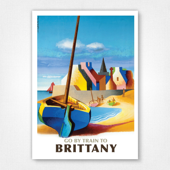 Go by Train to Brittany poster - Brittany Travel Poster - Nathan