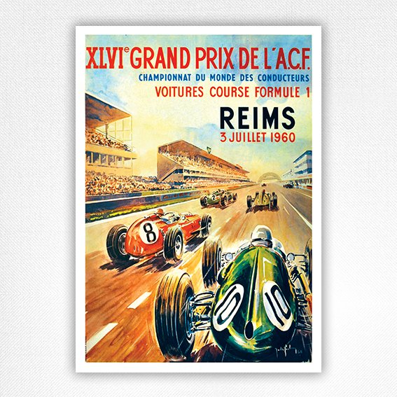 XLVI Grand Prix de L'ACF poster - 1960 French Grand Prix poster - Reims - Jean des Gachons