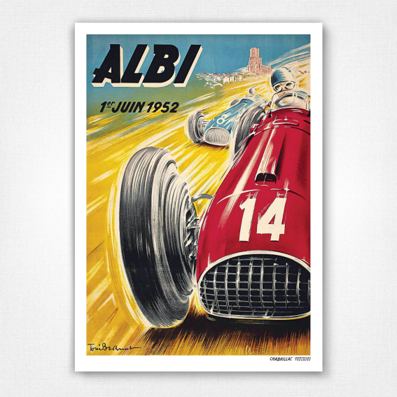 1952 Albi Grand Prix poster - XIV Grand Prix de l'Albigeois - Toni Bernat