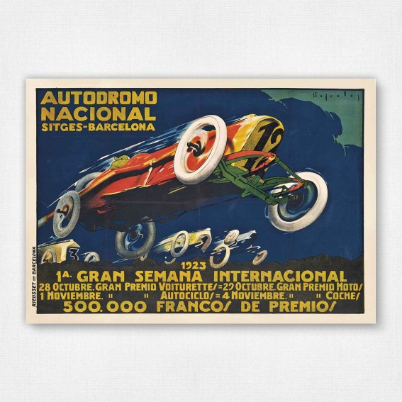 Autodromo Nacional poster - 1923 1a Gran Semana Internacional - Josep Segrelles