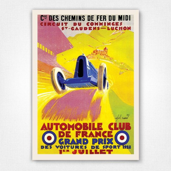 1928 French Grand Prix poster - XXII Grand Prix de l'ACF poster - Alphonse Noël