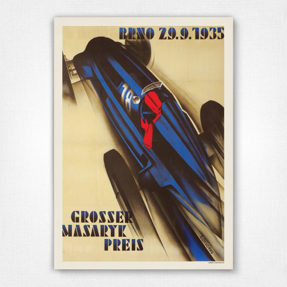Brno Grosser Masaryk Preis poster - 1935 Czech Grand Prix - William Gotschke