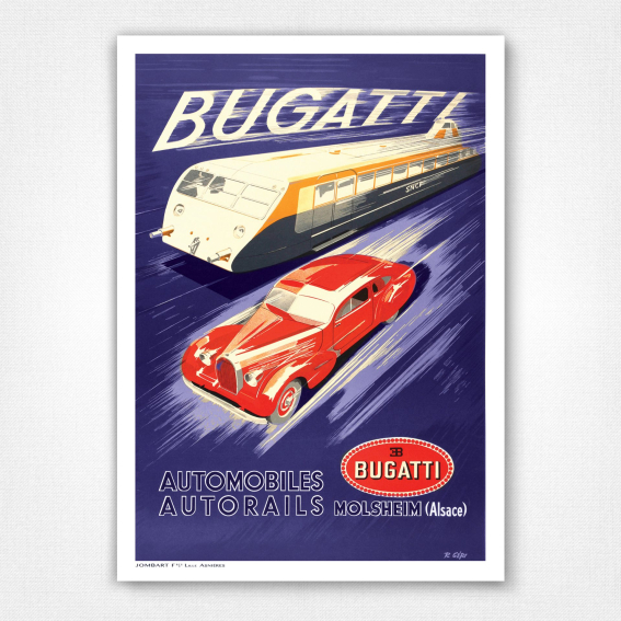 Bugatti Automobiles Autorails Advert Molsheim - Blue - 1935 - R GériMolsheim - Black - 1935 - R Géri