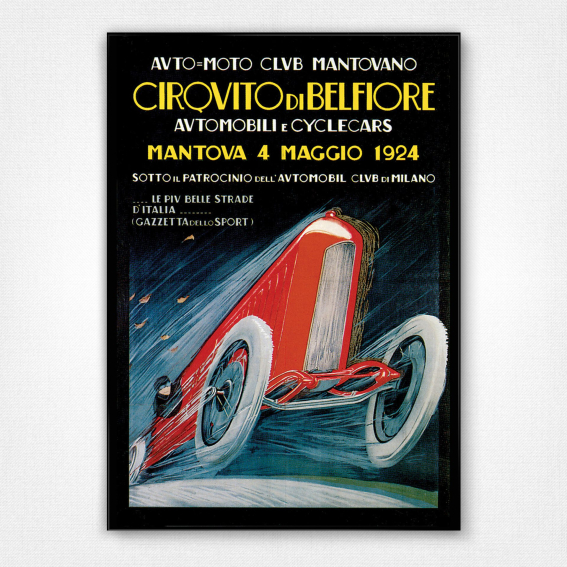 Circuito di Belfiore poster - Auto-Moto Club Mantovano - 1924
