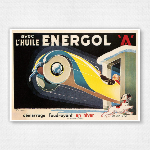 Avec L'Huile Energol A poster - René Vincent - c1934