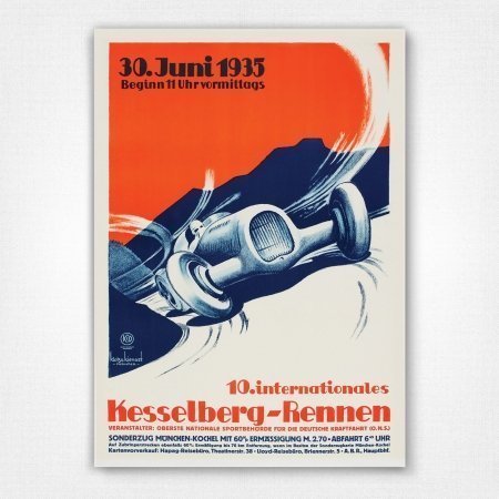 1935 Kesselberg-Rennen poster - Anton Klotz & Kienast