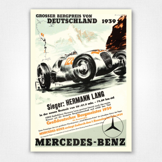 Grosser Bergpreis von Deutschland 1939 poster - 1939 German Hillclimb Grand Prix poster