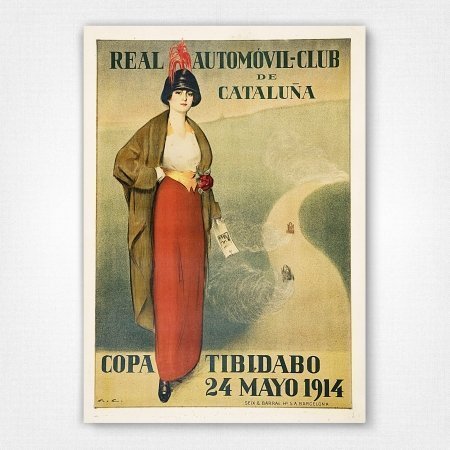 1914 Copa Tibidabo poster - Real Automovil-Club de Cataluna - Ramon Casas