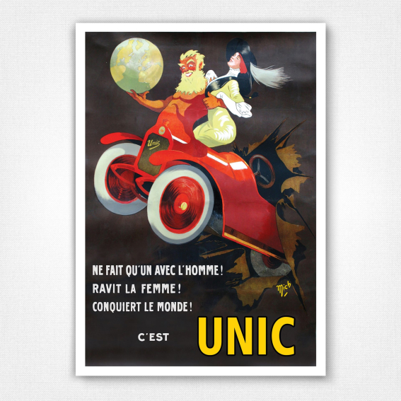 Unic poster - Vintage Automobile poster - Mich - 1908