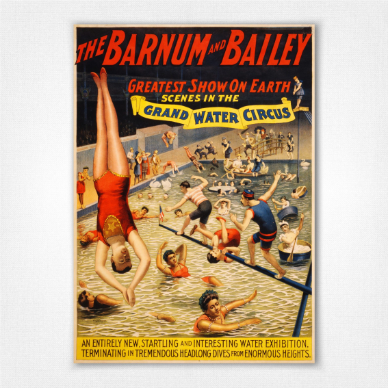 Grand Water Circus poster The Barnum & Bailey Greatest Show on Earth poster - 1898