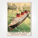 French Line CGT poster - Southampton to New York - Walter Thomas