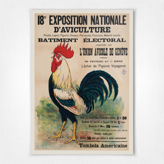 18e Exposition Nationale d'Aviculture poster - Genève, 1925