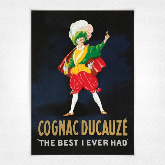 Cognac Ducauze poster - Vintage drinks poster - c1900